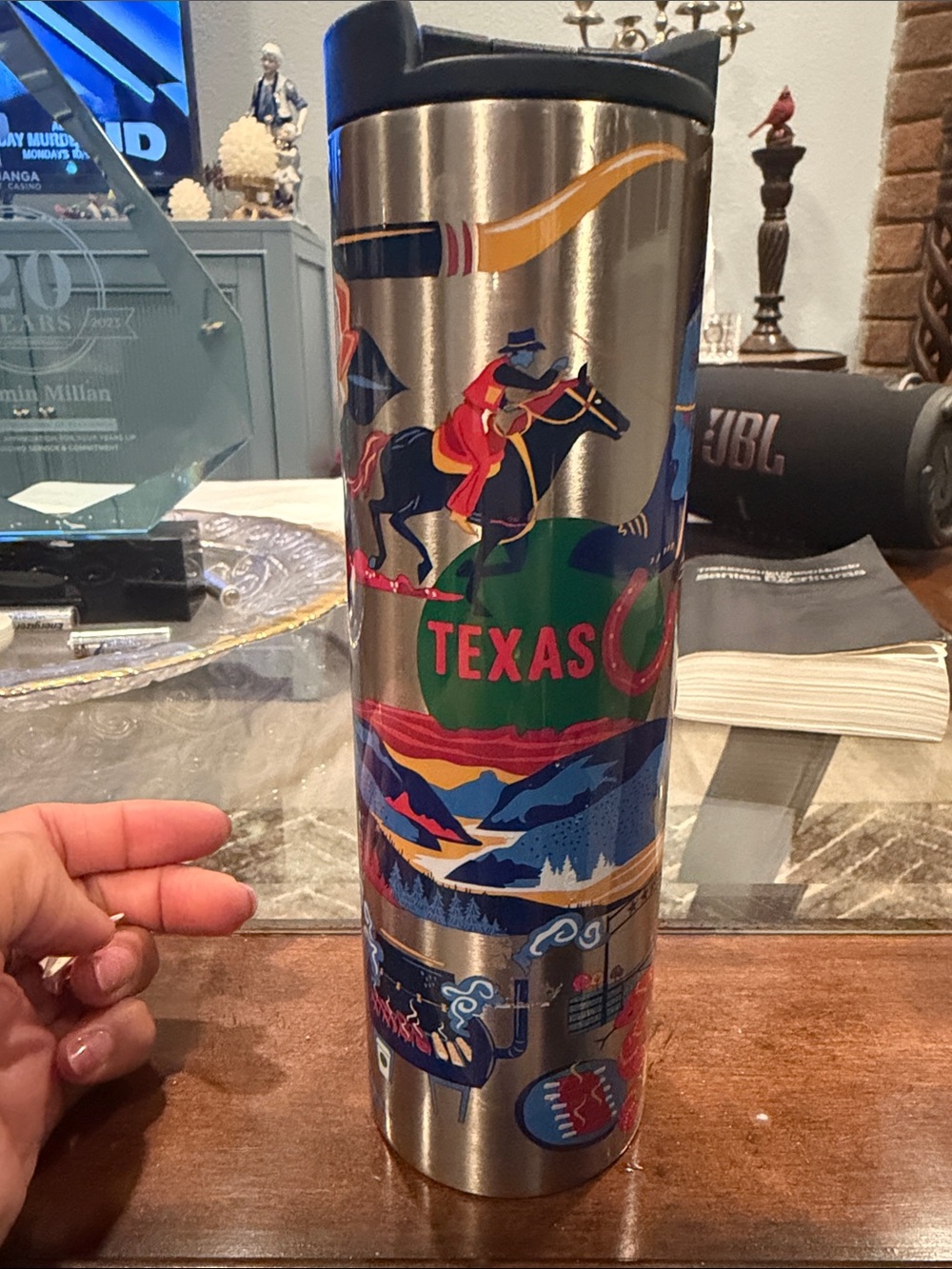 Starbucks Texas Stainless Tumbler - Blue, Red, Green, Gold